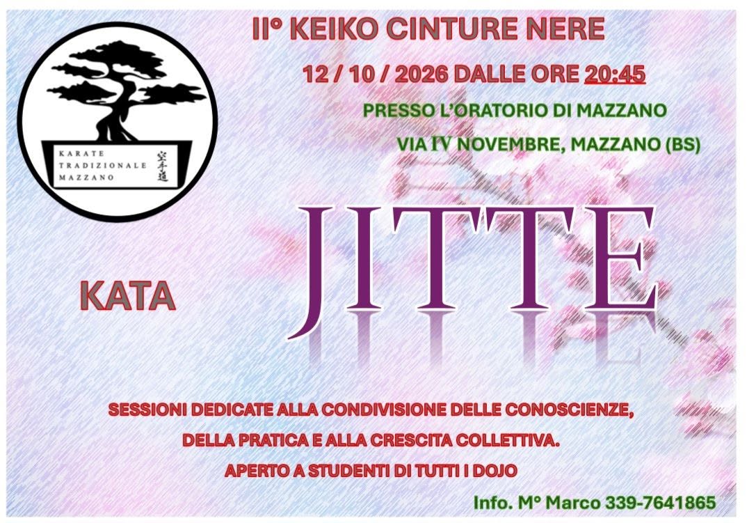 Volantino: II° Keiko Cinture Nere — Kata Jitte